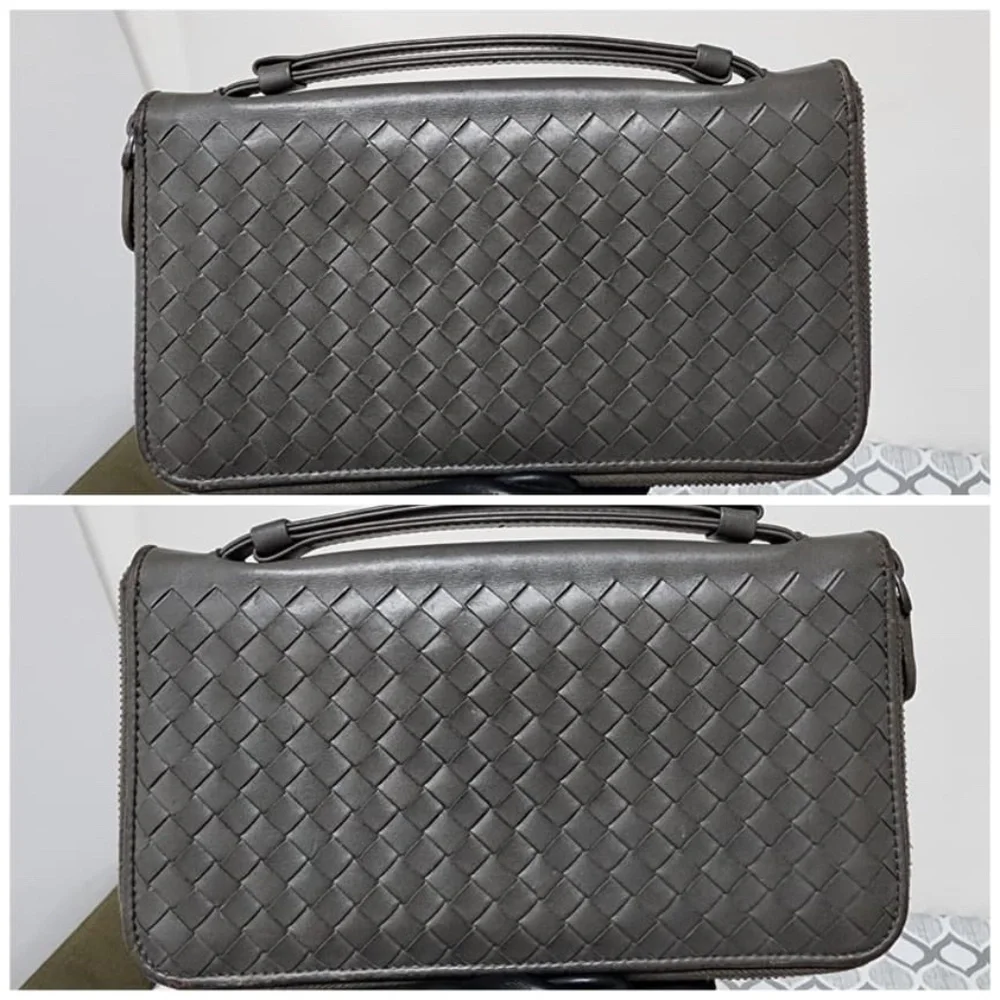 Authentic Bottega Veneta Intrecciato Leather Travel Organizer Grey - Picture 13 of 14